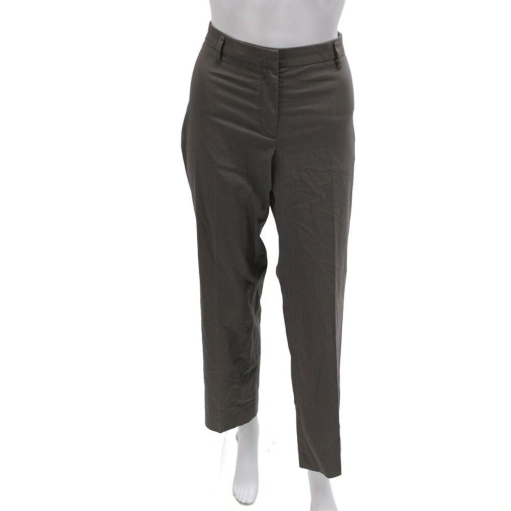 Gunex Womens Dress Pants Brown Button 97% Cotton Size 8